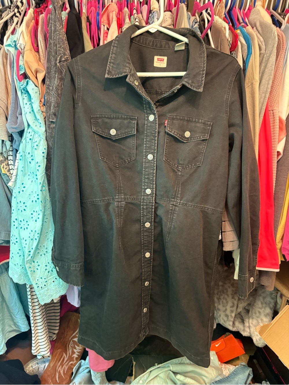 Levi's Black Top with Red Logo Tag